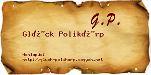 Glück Polikárp névjegykártya
